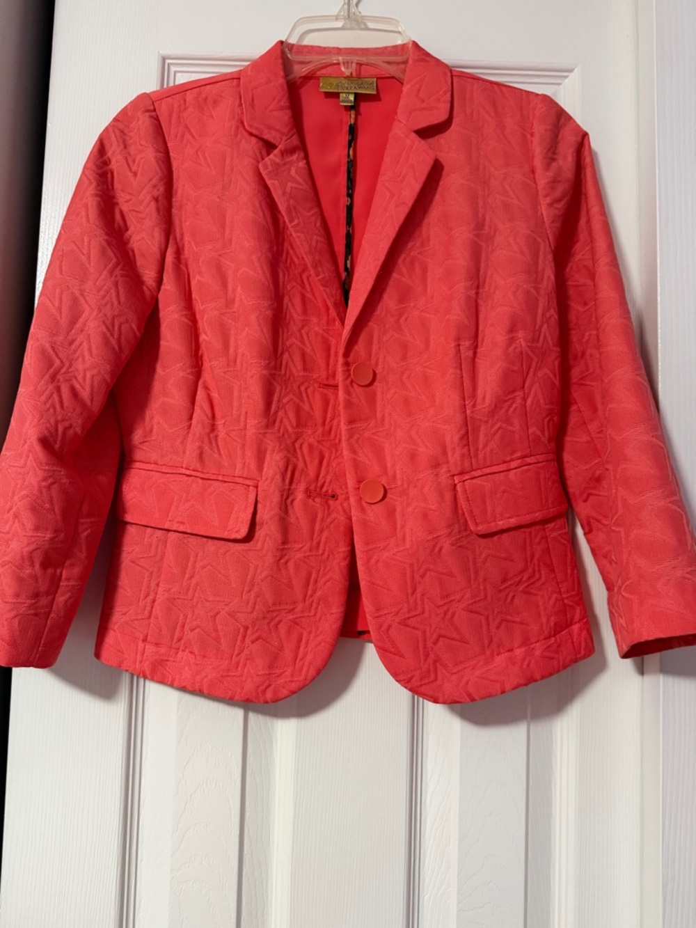 princess vera wang Coral-Pink Textured Blazer